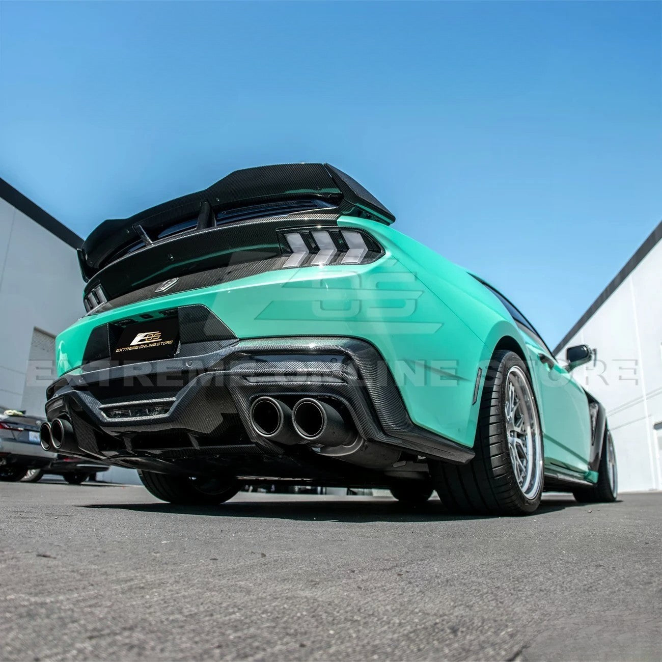 2024-Up Ford Mustang S650 Dark Horse Style DRY CARBON FIBER Rear Bumper Diffuser