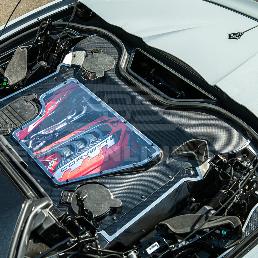 Corvette C8 HTC DRY Carbon Fiber Engine Bay Panel Cover