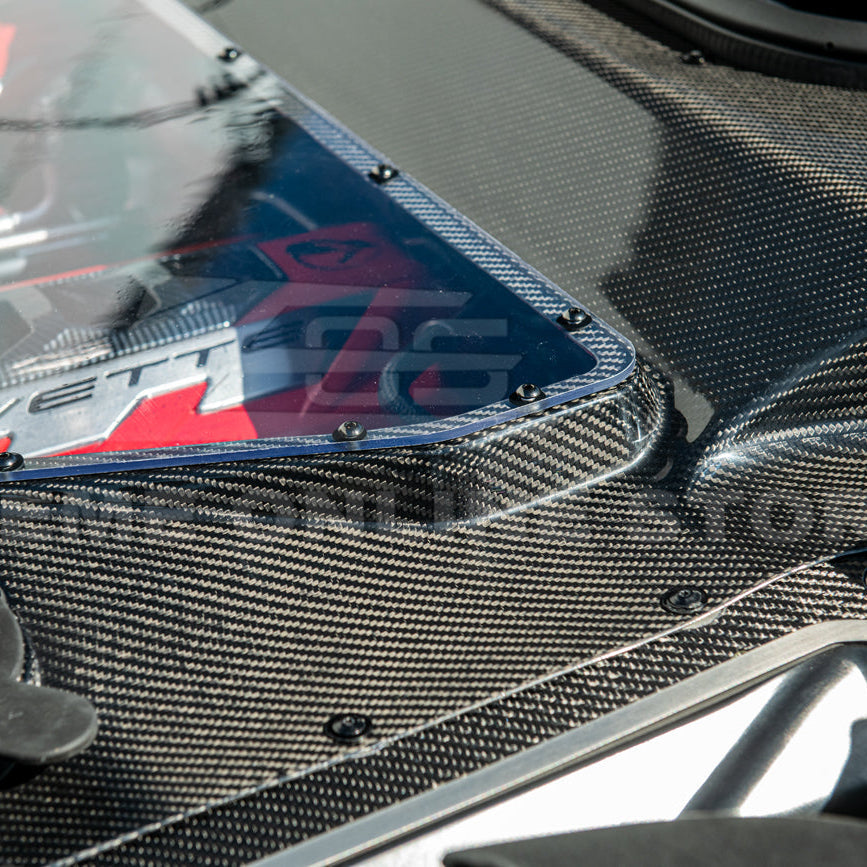 Corvette C8 HTC DRY Carbon Fiber Engine Bay Panel Cover