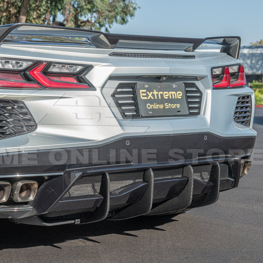 Corvette C8 Stingray DRY CARBON FIBEr Add-On Rear Diffuser Fin
