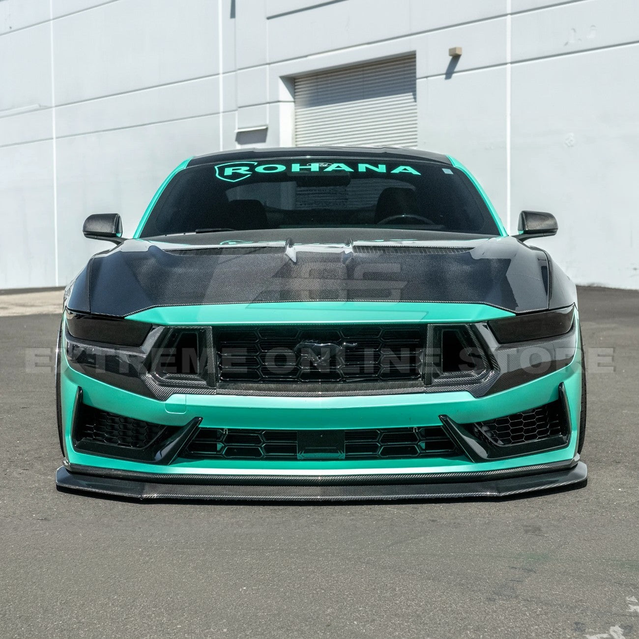 2024-Up Ford Mustang Dark Horse DRY CARBON FIBER Front Upper Middle Grille Trim