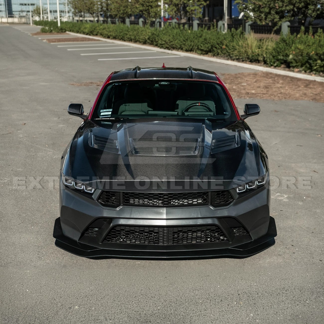 2024-Up Mustang GTD Style Full Conversion Primed Front Bumper Cover Grille Lip