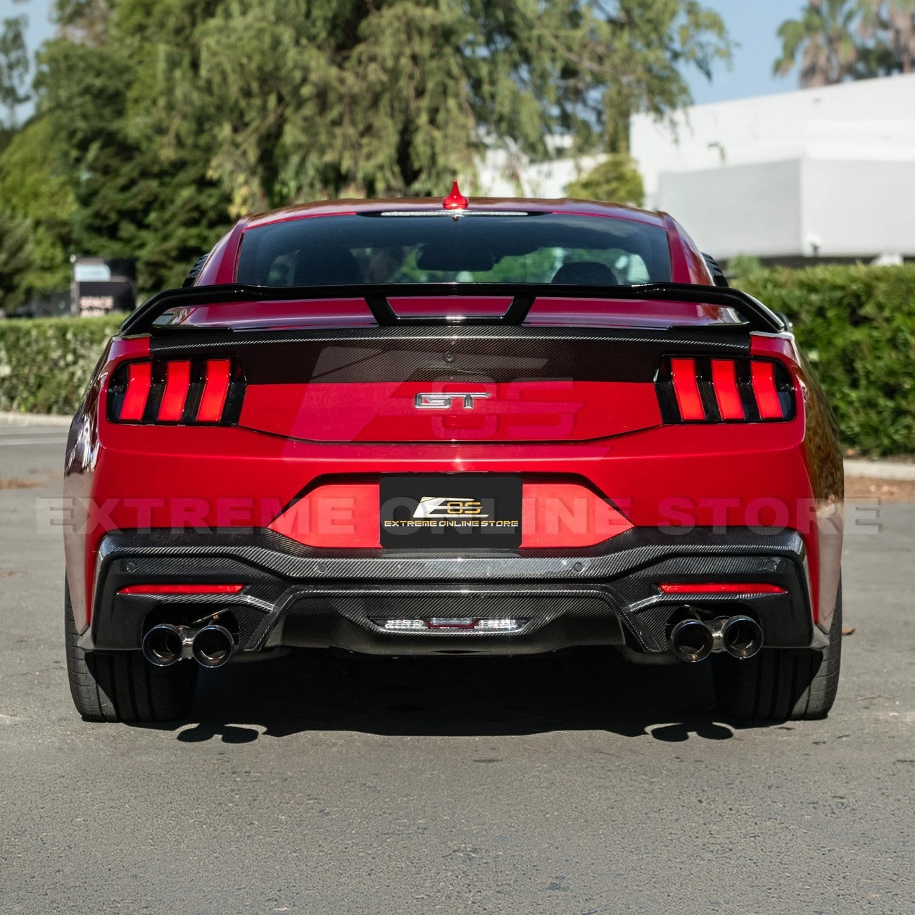 2024-Up Ford Mustang DarkHorse Style GLOSSY BLACK Rear Trunk Lid Wing Spoiler