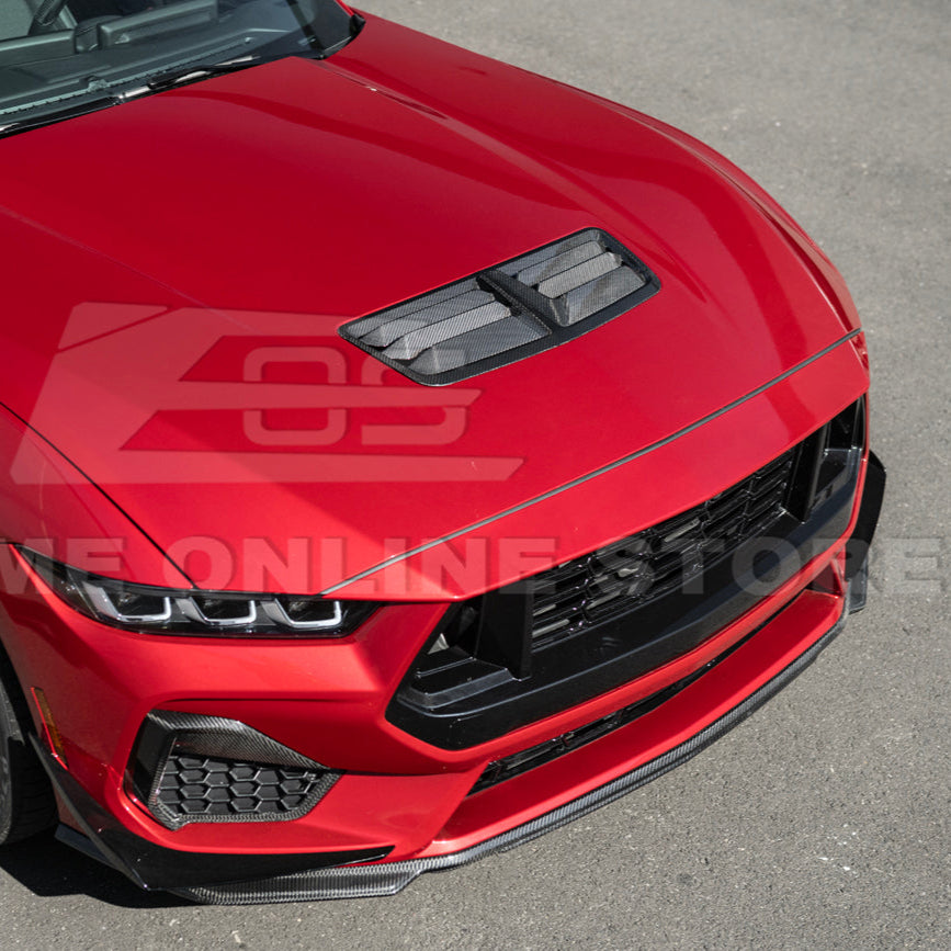 2024-Up Ford Mustang DRY CARBON FIBER Front Upper Hood Vent Insert Cover