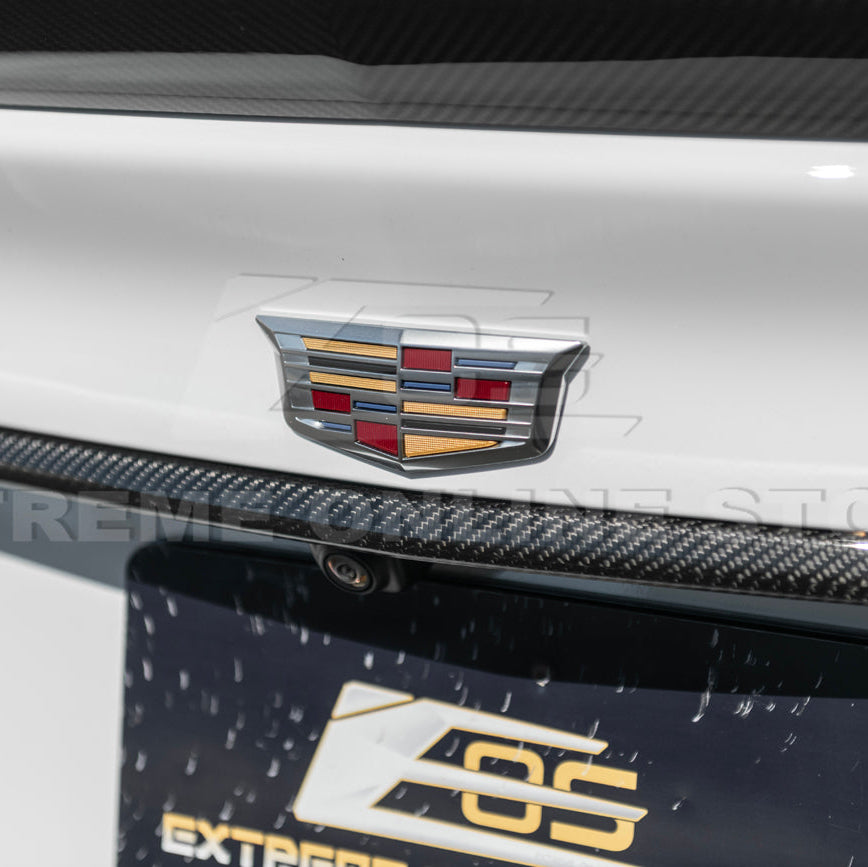 2022-Up Cadillac CT5 Dry Carbon Fiber Rear Deck Lid Center Applique Trunk Insert