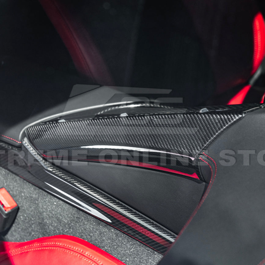 Corvette C8 DRY CARBON FIBER Center Console Armrest Right Trim Panel