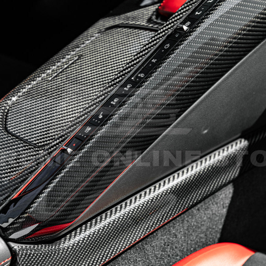 Corvette C8 DRY CARBON FIBER Center Console Armrest Right Trim Panel