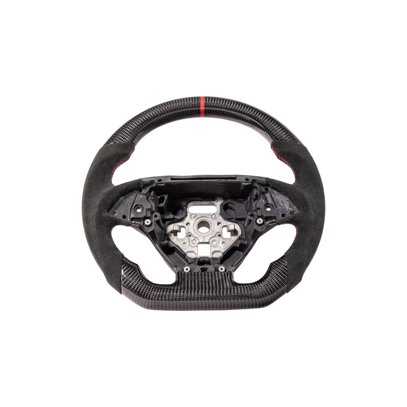 Chevrolet Corvette C7 Black Leather Red Stitching Carbon Fiber Steering Wheel