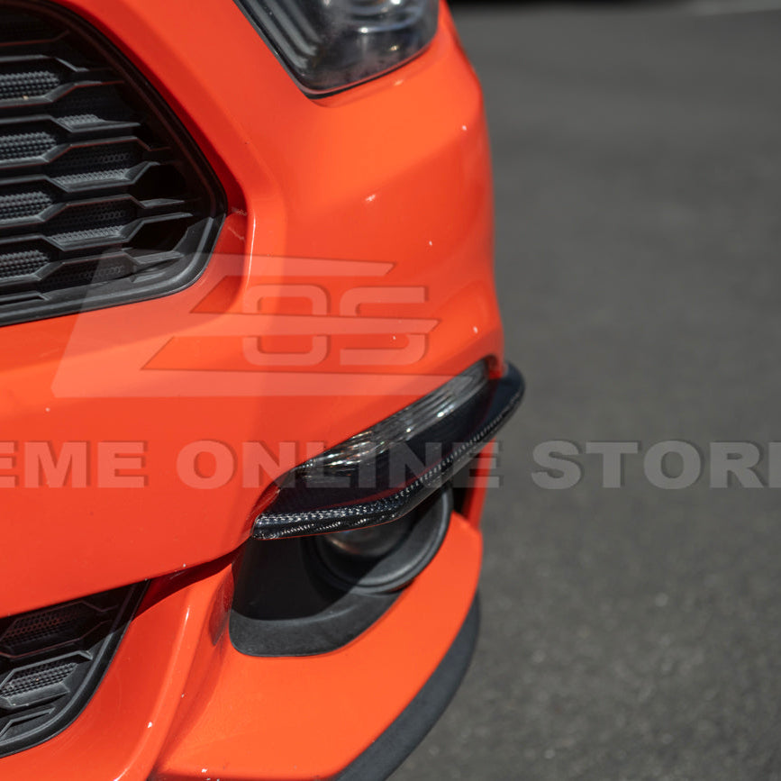 2015-17 Ford Mustang DRY CARBON FIBER Front Bumper Fog Light Eyebrow Trim Pair