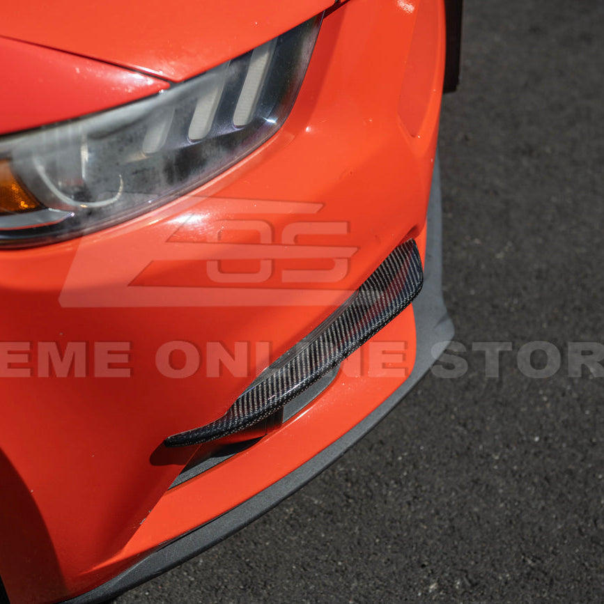 2015-17 Ford Mustang DRY CARBON FIBER Front Bumper Fog Light Eyebrow Trim Pair