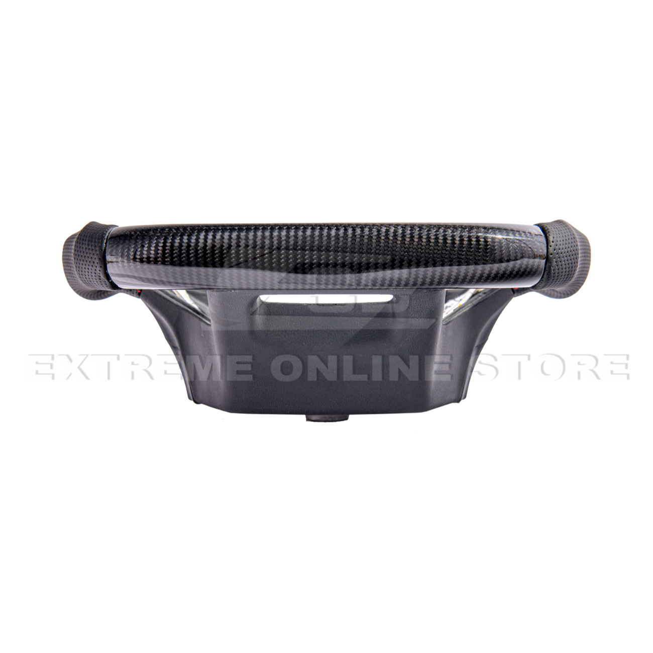 2021-Up Ford F-150 CARBON FIBER Perforated Leather Red Stripe Steering Wheel