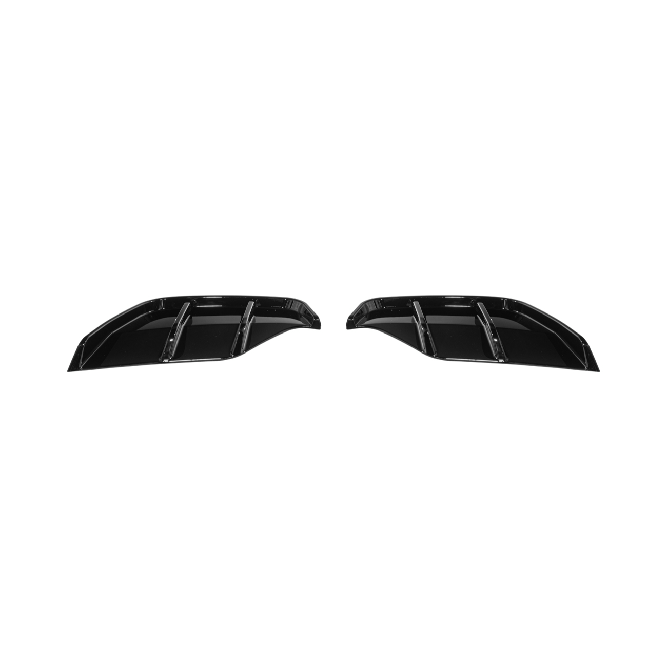 2025-Up Tesla Model Y | Fast Style Glossy Black Rear Bumper Finned Diffuser
