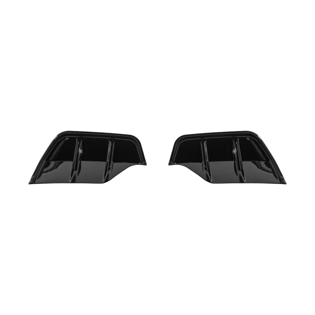 2025-Up Tesla Model Y | Fast Style Glossy Black Rear Bumper Finned Diffuser