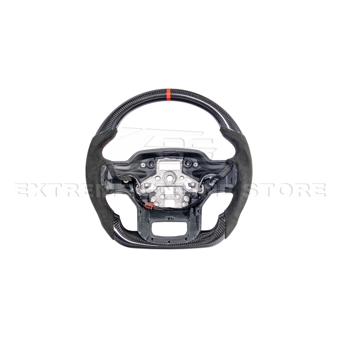 2021-Up Ford F-150 CARBON FIBER Alcantara Leather Red Stripe Steering Wheel