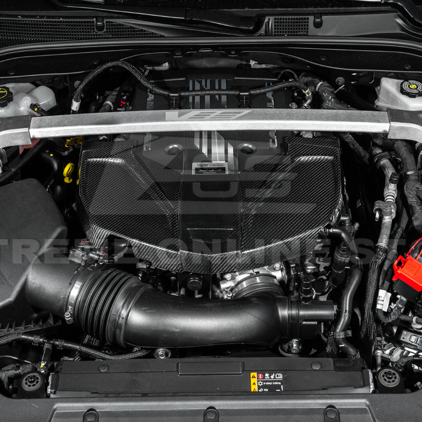 2022-Up Cadillac CT5-V Blackwing DRY Carbon Fiber Replacement Front Engine Cover