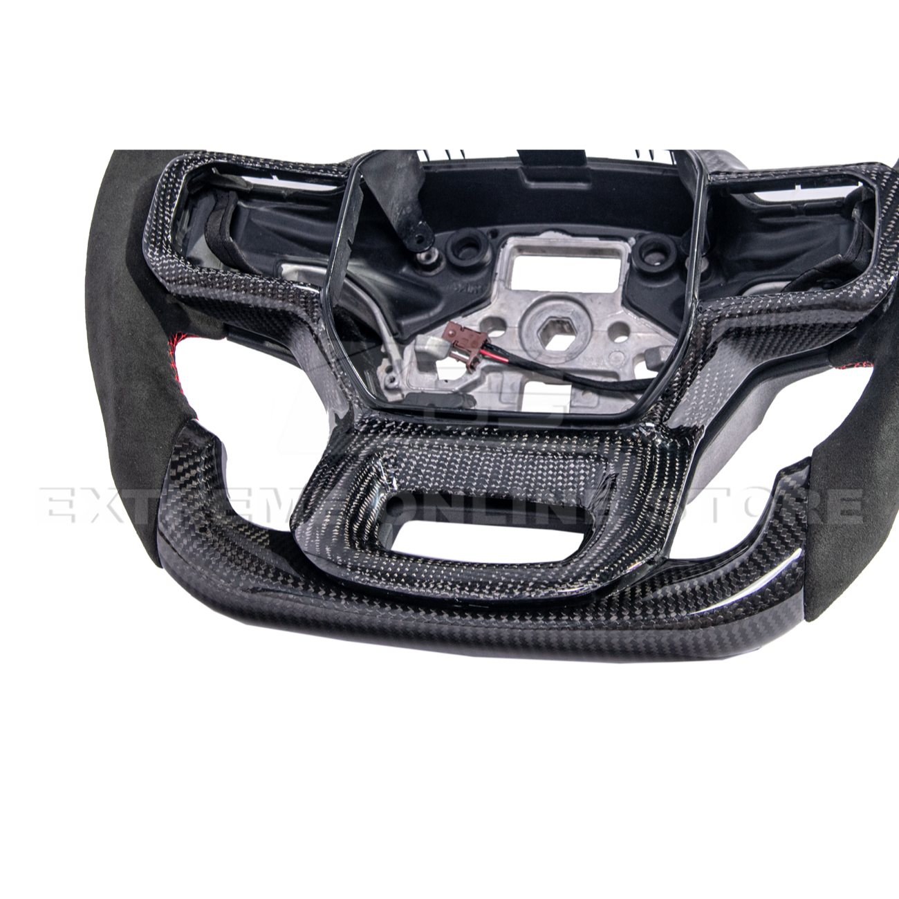 2021-Up Ford F-150 CARBON FIBER Alcantara Leather Red Stripe Steering Wheel