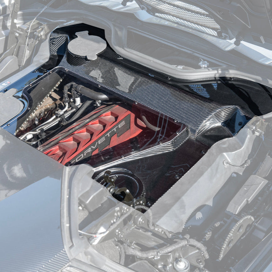 Corvette C8 HTC DRY Carbon Fiber Engine Bay Panel Cover