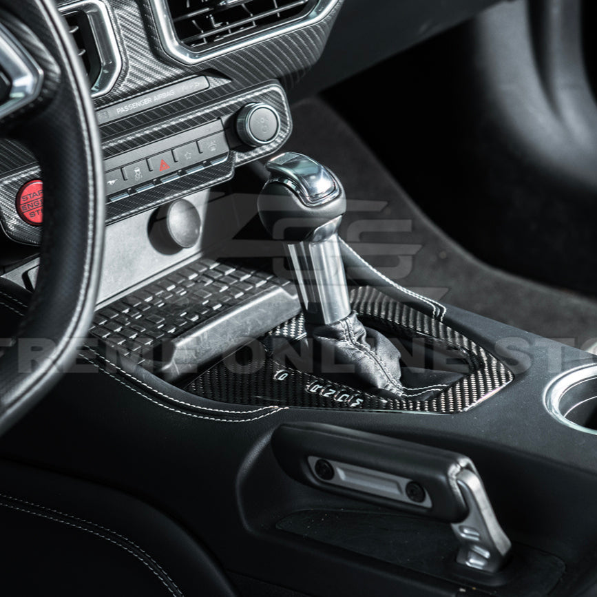 2024-Up Mustang DRY CARBON FIBER Gear Shift Panel Cover