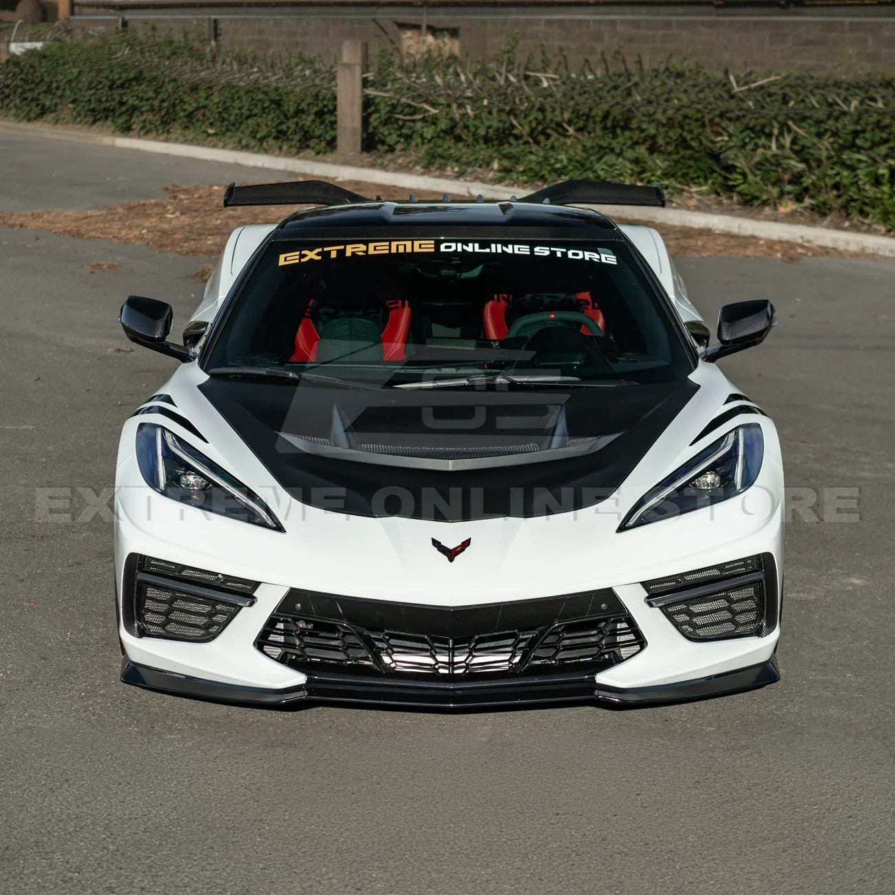 Corvette C8 ZR1 MATTE BLACK Front Bumper Vented Extractor Hood