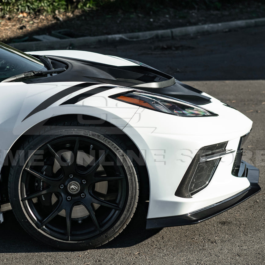 Corvette C8 ZR1 MATTE BLACK Front Bumper Vented Extractor Hood