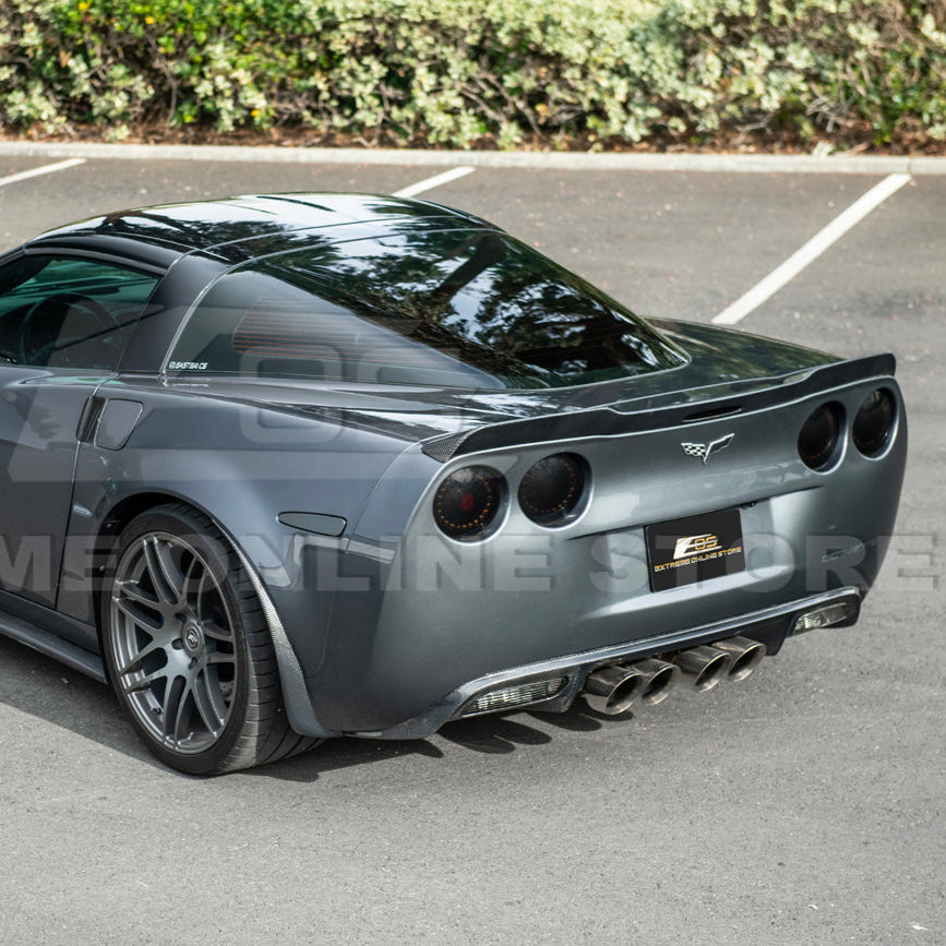 2005-13 Corvette C6 Z06 ZR1 Extended DRY CARBON FIBER Rear Splash Guard Mud Flaps