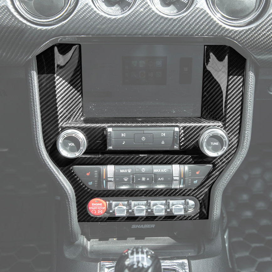 2015-23 Ford Mustang DRY CARBON FIBER Center Console Control Panel Cover