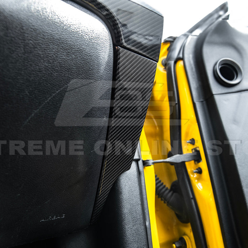 2015-23 Ford Mustang DRY  CARBON FIBER Dashboard Lower Trim Cover Pair