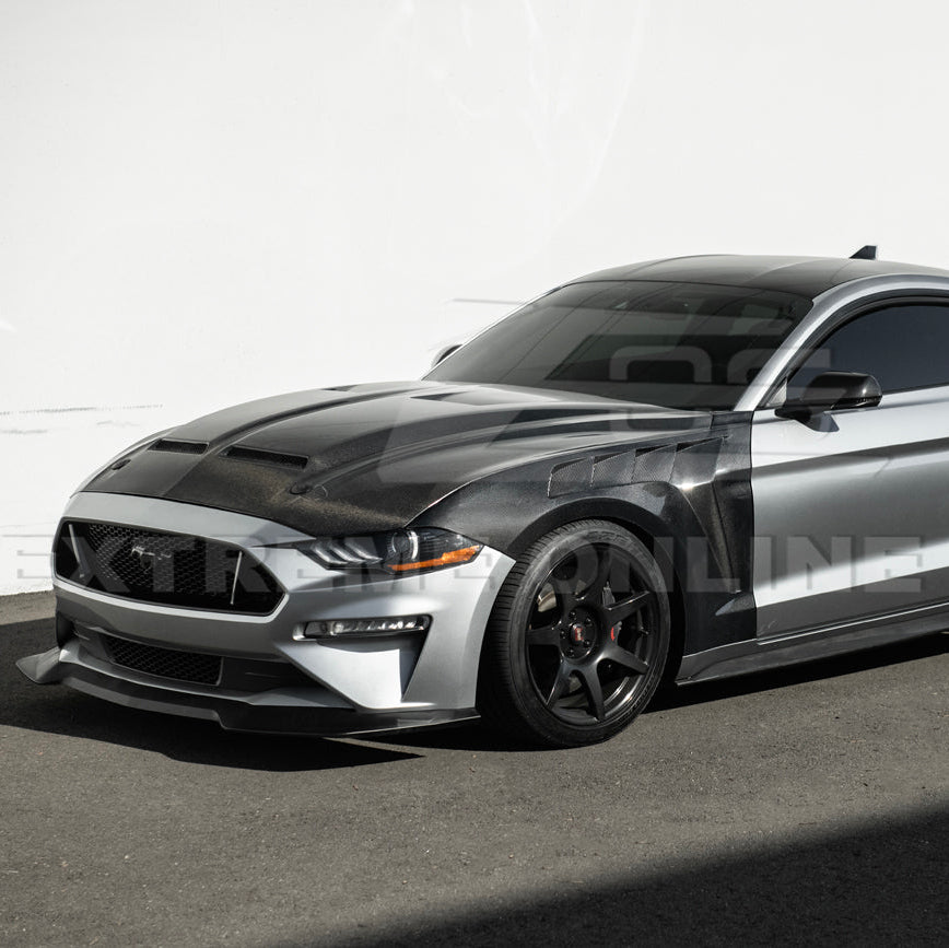 Ford Mustang S550 | GTD Style Primed Black Front Side Vented Fenders