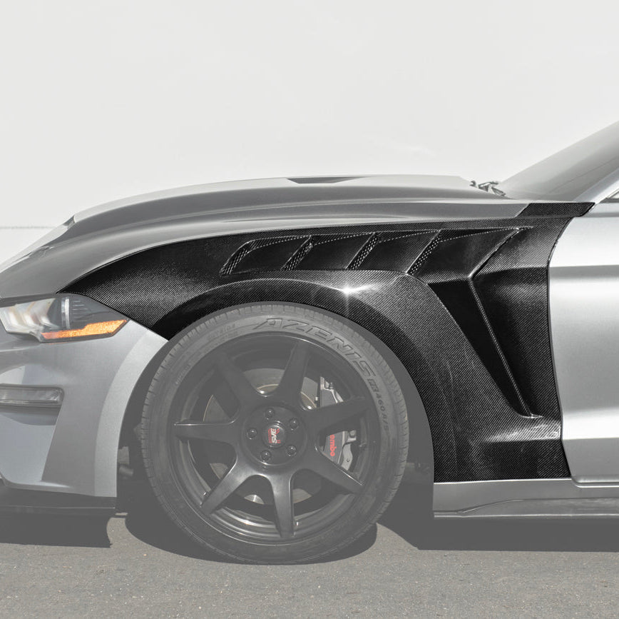 Ford Mustang S550 | GTD Style Primed Black Front Side Vented Fenders