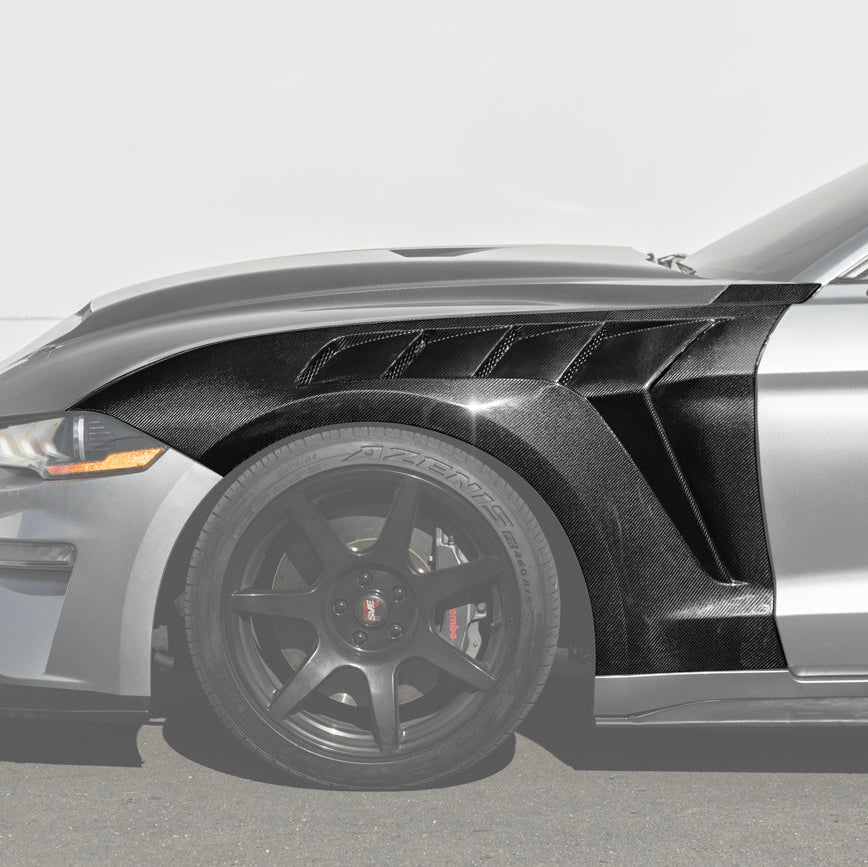 Ford Mustang S550 | GTD Style Primed Black Front Side Vented Fenders
