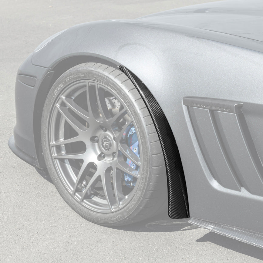 2005-13 Corvette C6 Z06 ZR1 Extended DRY CARBON FIBER Front Splash Guard Mud Flaps
