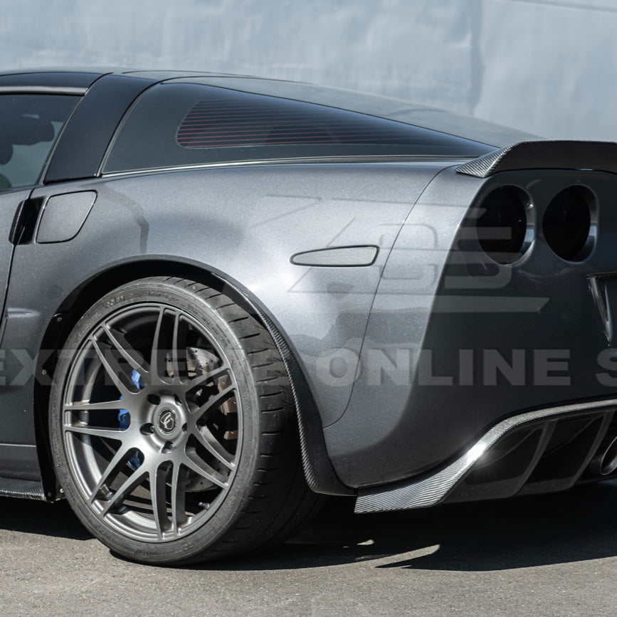 2005-13 Corvette C6 Z06 ZR1 DRY CARBON FIBER Splash Guard Mud Flaps
