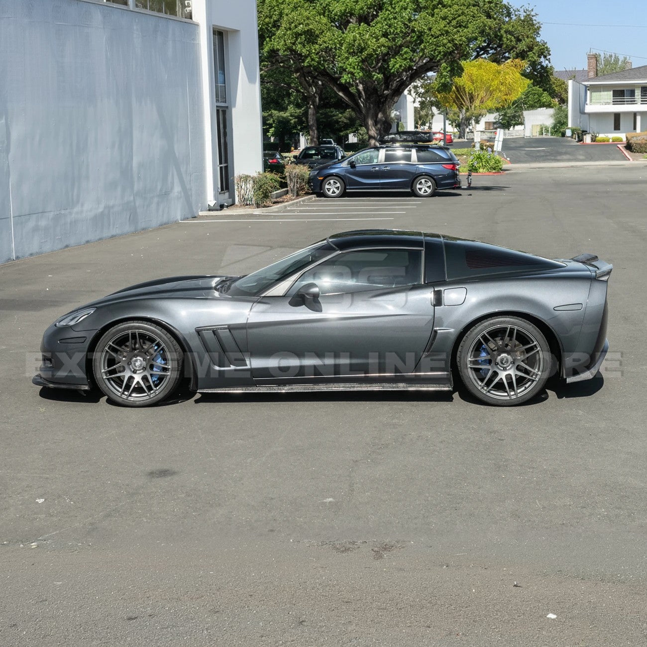 2005-13 Corvette C6 Z06 ZR1 Extended DRY CARBON FIBER Front Splash Guard Mud Flaps