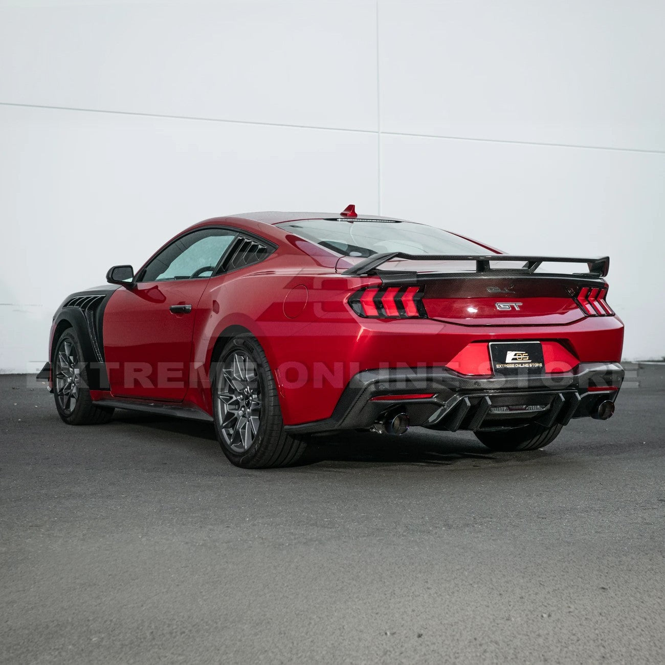 2024-Up Ford Mustang Performance V2 Carbon Fiber Rear Bumper Dual Tip Diffuser