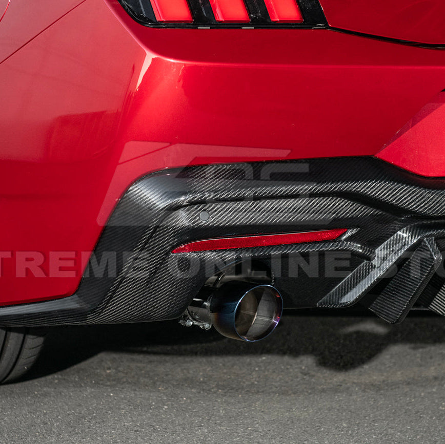 2024-Up Ford Mustang Performance V2 Carbon Fiber Rear Bumper Dual Tip Diffuser