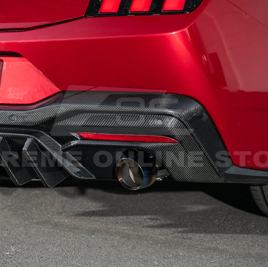 2024-Up Ford Mustang Performance V2 Carbon Fiber Rear Bumper Dual Tip Diffuser