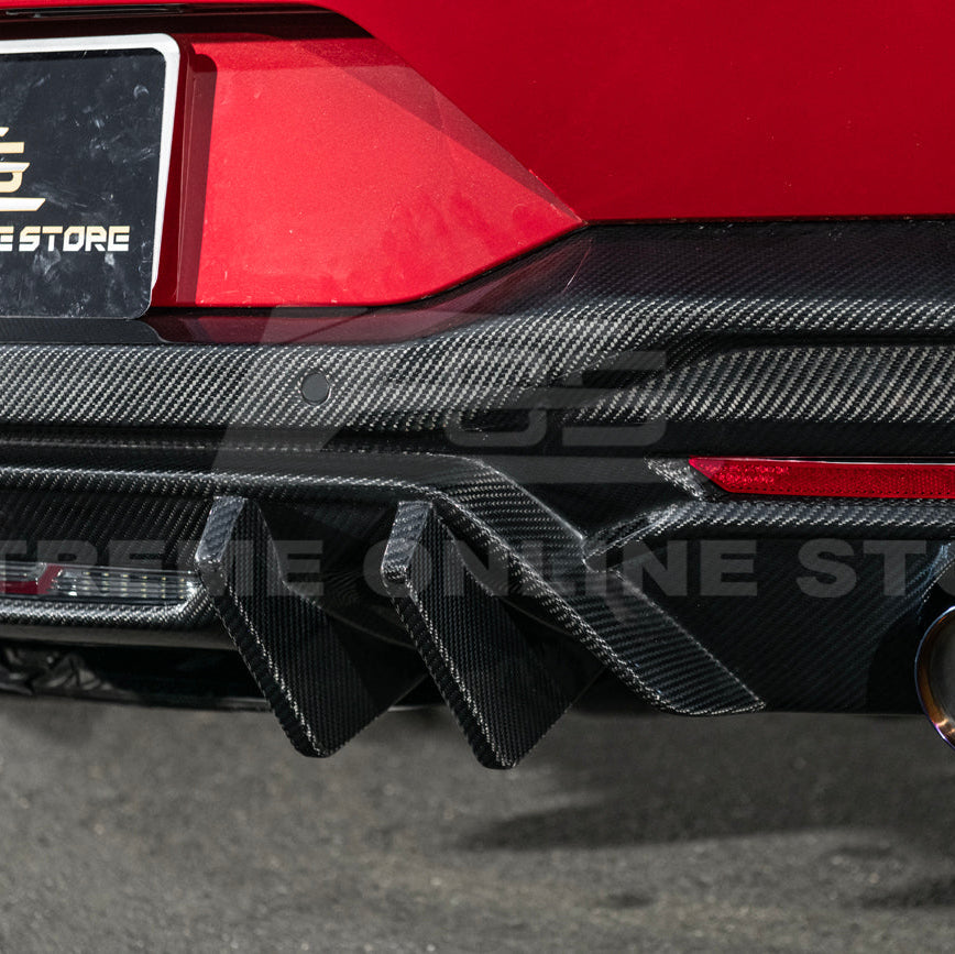 2024-Up Ford Mustang Performance V2 Carbon Fiber Rear Bumper Dual Tip Diffuser