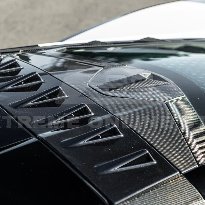 2020-Up Corvette C8 DRY CARBON FIBER Windshield Upper Molding Trim