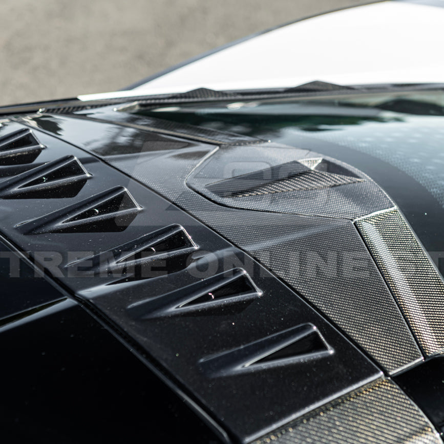 2020-Up Corvette C8 DRY CARBON FIBER Windshield Upper Molding Trim