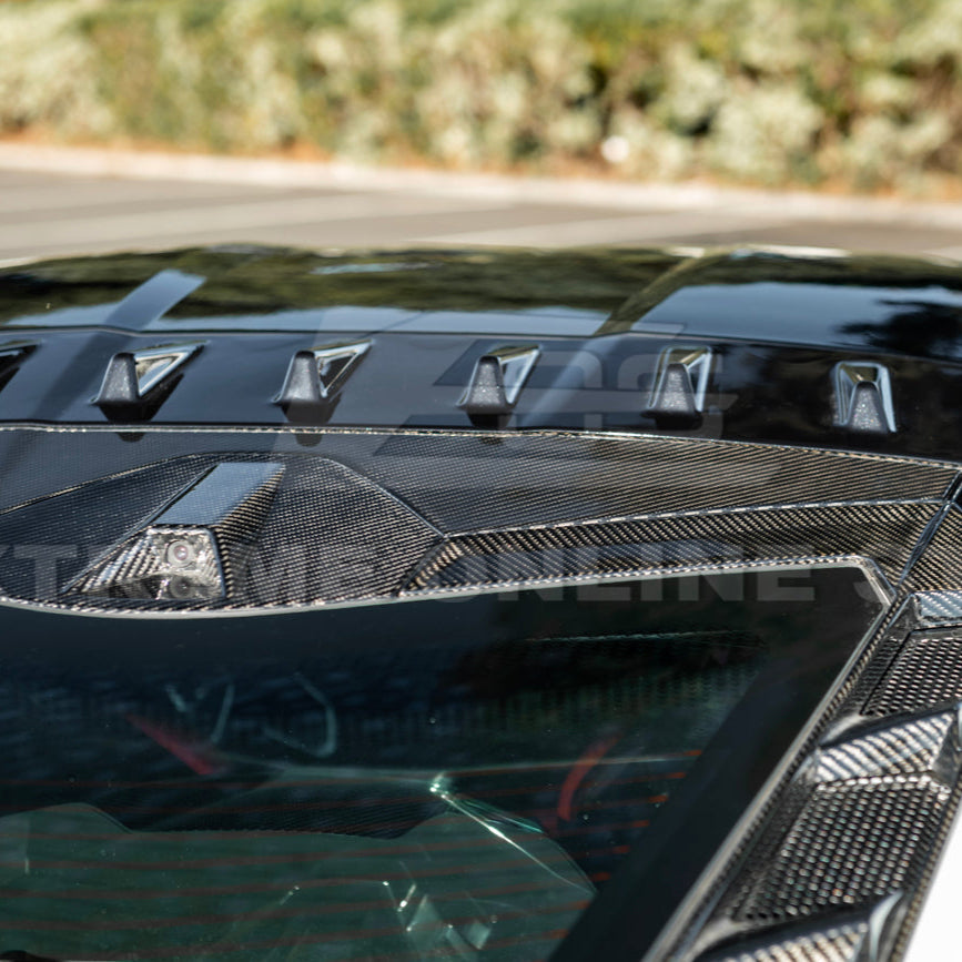 2020-Up Corvette C8 DRY CARBON FIBER Windshield Upper Molding Trim