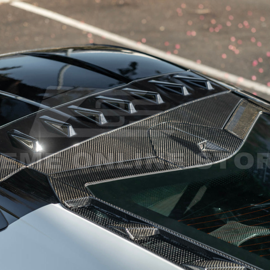 2020-Up Corvette C8 DRY CARBON FIBER Windshield Upper Molding Trim