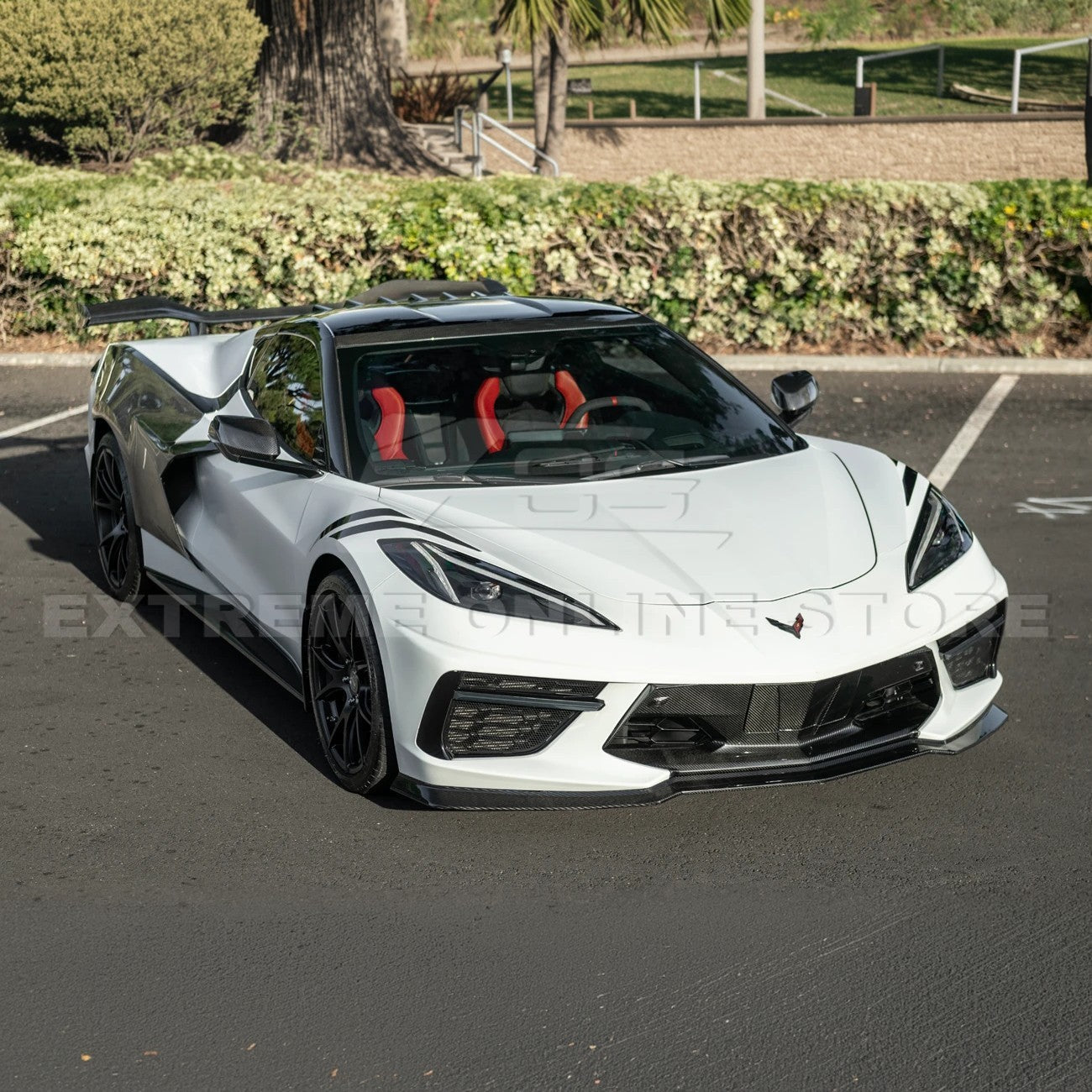 2020-Up Corvette C8 DRY CARBON FIBER Windshield Upper Molding Trim
