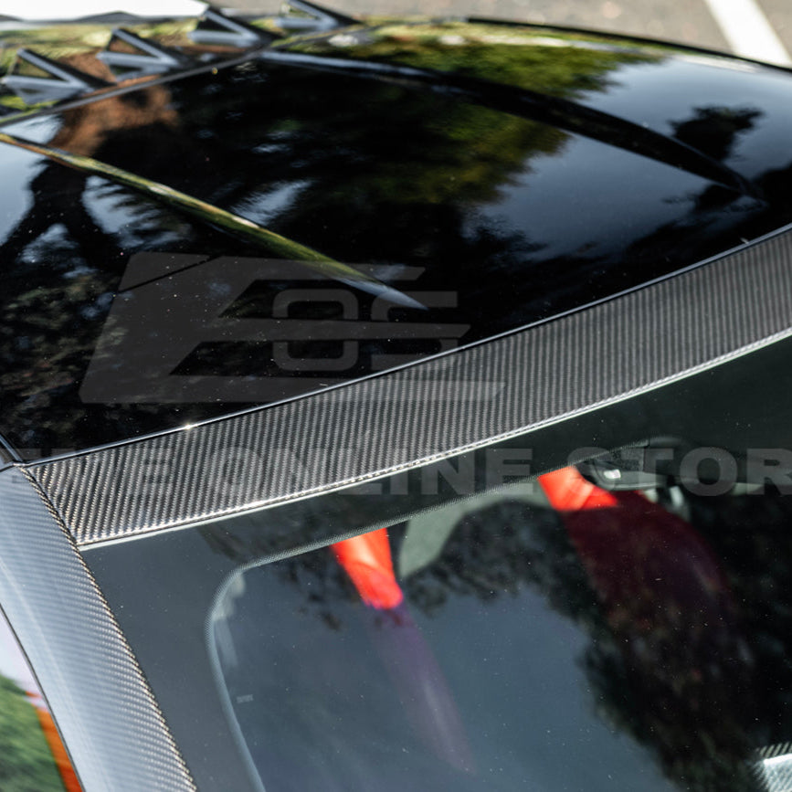 2020-Up Corvette C8 DRY CARBON FIBER Windshield Upper Molding Trim
