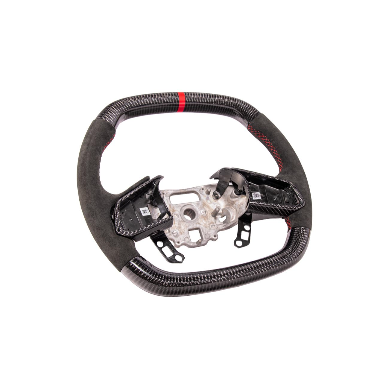 Corvette C8 CARBON FIBER Alcantara Leather Red Stripe Steering Wheel