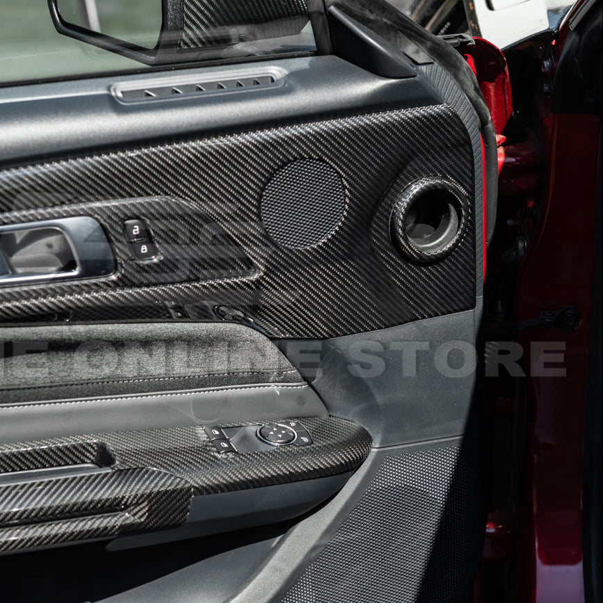 2024-Up Ford Mustang S650 | Dry CARBON FIBER Interior Door Speaker Cover Pairs