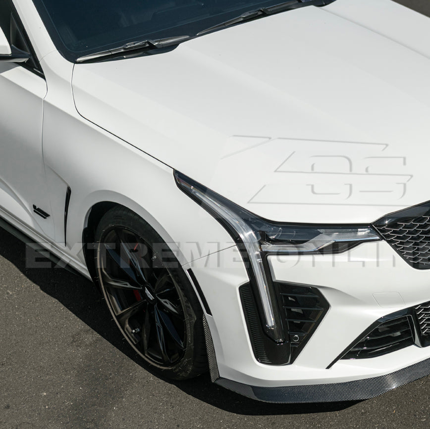 2020-Up Cadillac CT4-V Blackwing CARBON FIBER Front Splitter Side Wheel Arch