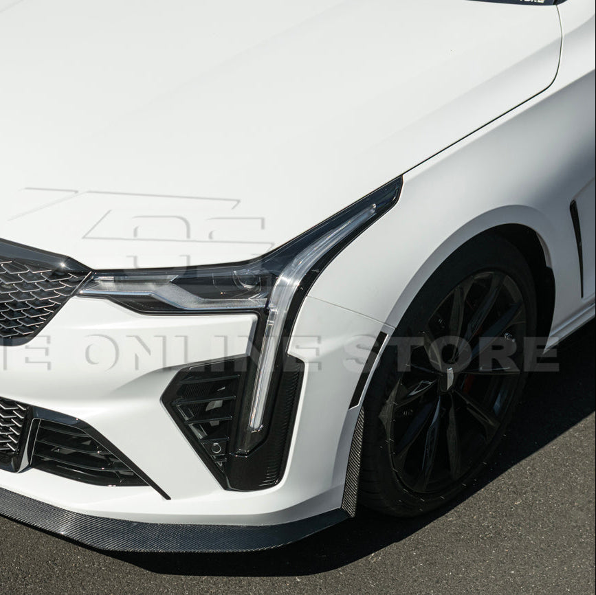 2020-Up Cadillac CT4-V Blackwing CARBON FIBER Front Splitter Side Wheel Arch