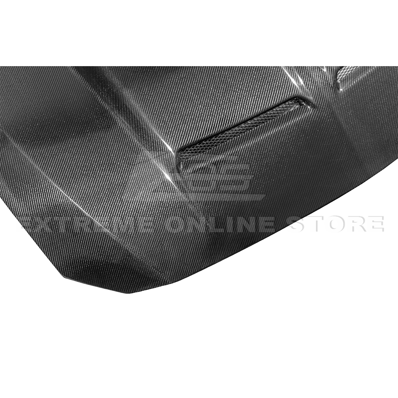 2024-Up Ford Mustang Super Snake Style CARBON FIBER Front Bumper Hood Vented Cover