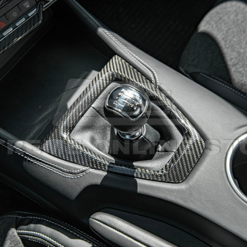 2024-Up Mustang DRY CARBON FIBER Gear Shift Panel Cover