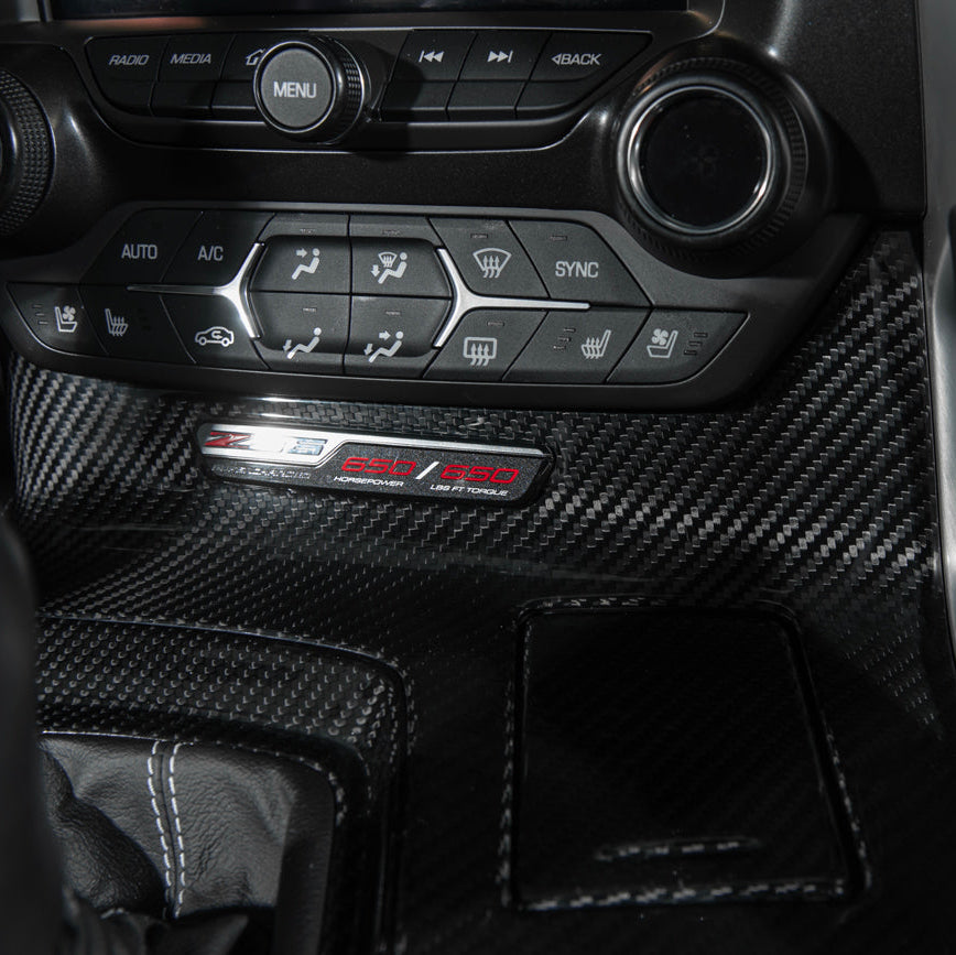 Corvette C7 | Carbon Fiber Center Console Bezel Cup Holder Trim Panel